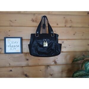Elegant Black Leather Tote Bag